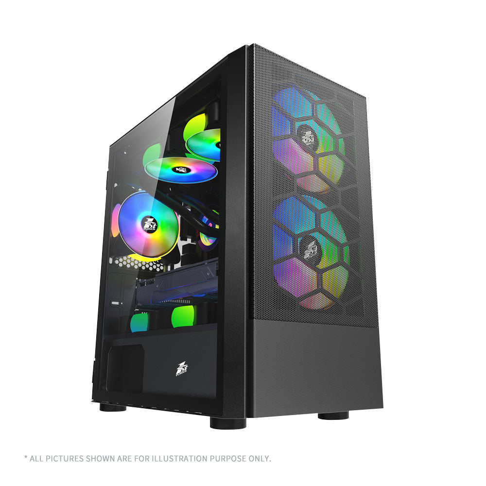 1st Player Casing X4-M Black 3 RGB Pre Installed Fans 1st Player Casing X4-M Black 3 RGB Pre Installed Fans